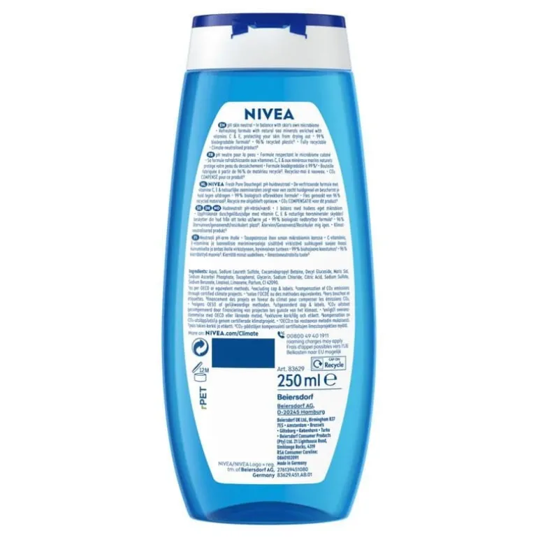 NIVEA Fresh Pure Douchegel 250 ML