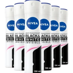 NIVEA Invisible Black & White Original Anti-Transpirant Deodorant Spray 150 ML Multipack 6 stuks