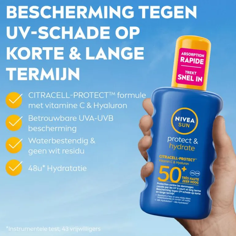 NIVEA SUN Zonnebrand Protect & Hydrate Zonnespray SPF50+ 200 ML