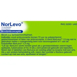 Norlevo Levonorgestrel Morning After Pil 1,5 mg