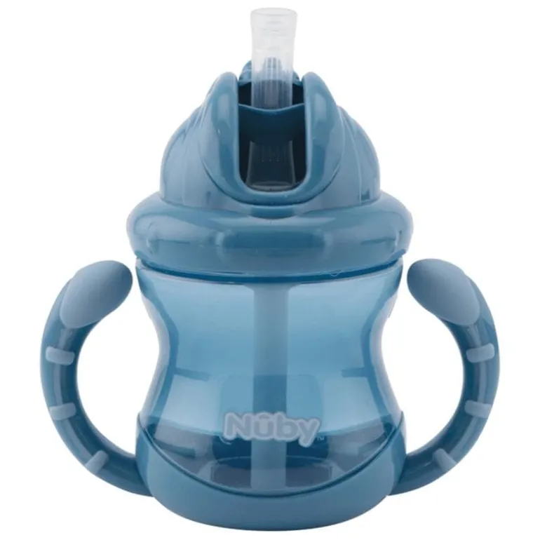 Nuby Flip-It Antilekbeker Handvaten Blauw 12 Maanden
