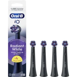 Oral-B iO Radiant White Opzetborstels Zwart 4 Stuks