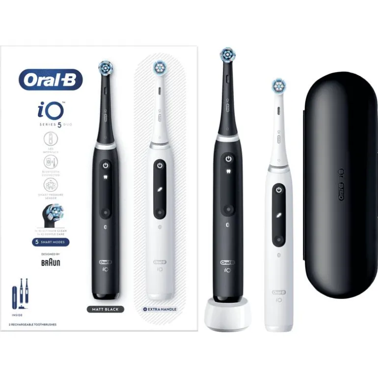 Oral-B iO 5S Duo Zwart & Wit 2 Elektrische Tandenborstels