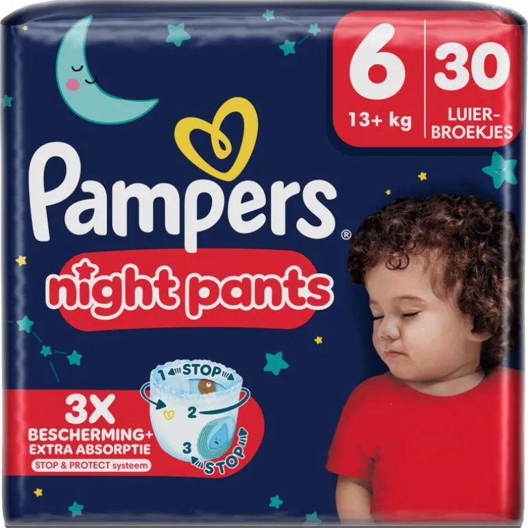 Pampers Baby Dry Night Pants Luierbroekjes Maat 6 13+ KG 30 Stuks