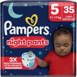 Pampers Baby Dry Night Pants Luierbroekjes Maat 5 11-17 KG 35 Stuks