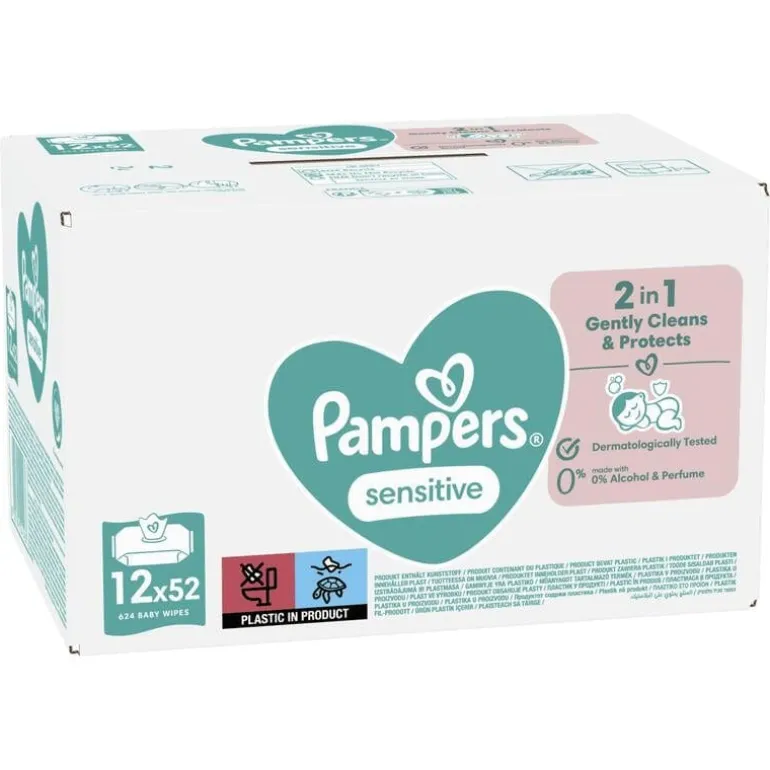 Pampers Sensitive Billendoekjes 12x52 Stuks