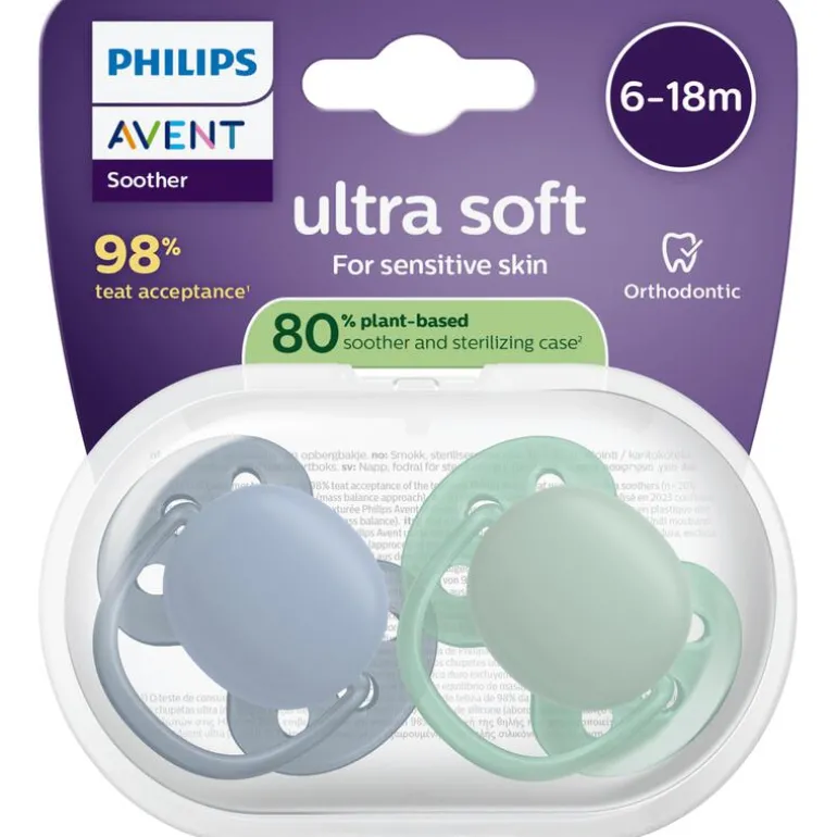 Philips Avent Fopspeen Ultra Soft 6-18M Double Pack, mixed - SCF091/44