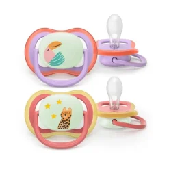 Philips Avent Fopspeen Ultra Air Night 18M+ Double Pack - SCF376/33