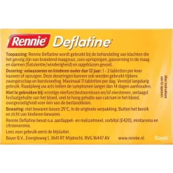 Rennie Deflatine Kauwtabletten Bij Opgeblazen Gevoel Of Winderigheid 36 Stuks