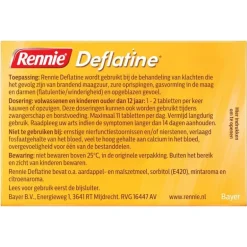 Rennie Deflatine Kauwtabletten Bij Opgeblazen Gevoel Of Winderigheid 36 Stuks
