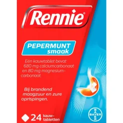 Rennie Pepermunt Kauwtabletten Bij Brandend Maagzuur 24 stuks