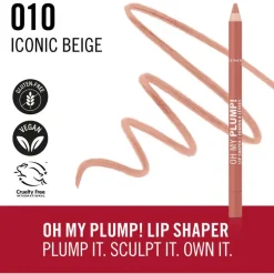 Rimmel London Oh My Plump! Lip Liner - Nude - 010 Iconic Beige