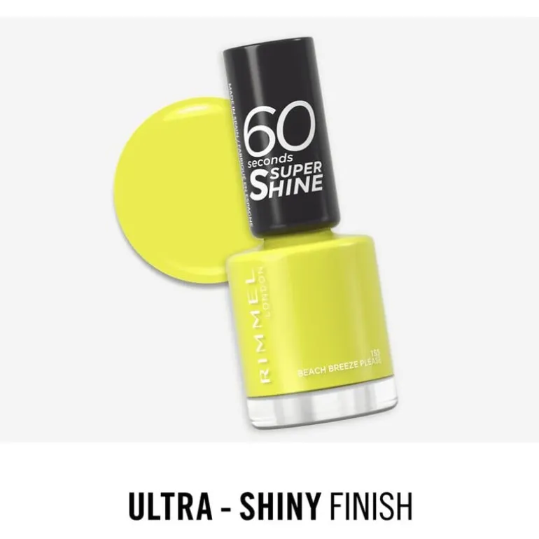 Rimmel London 60 Seconds Supershine Nagellak - Geel - 155 Beach Breeze Please