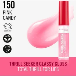 Rimmel London Thrill Seeker Glassy Gloss Lipgloss 150 Pink Candy 10 ML