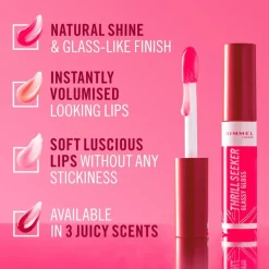 Rimmel London Thrill Seeker Glassy Gloss Lipgloss 600 Berry Glace 10 ML