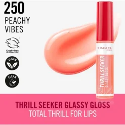 Rimmel London Thrill Seeker Glassy Gloss Lipgloss 250 Peachy Vibes 10 ML