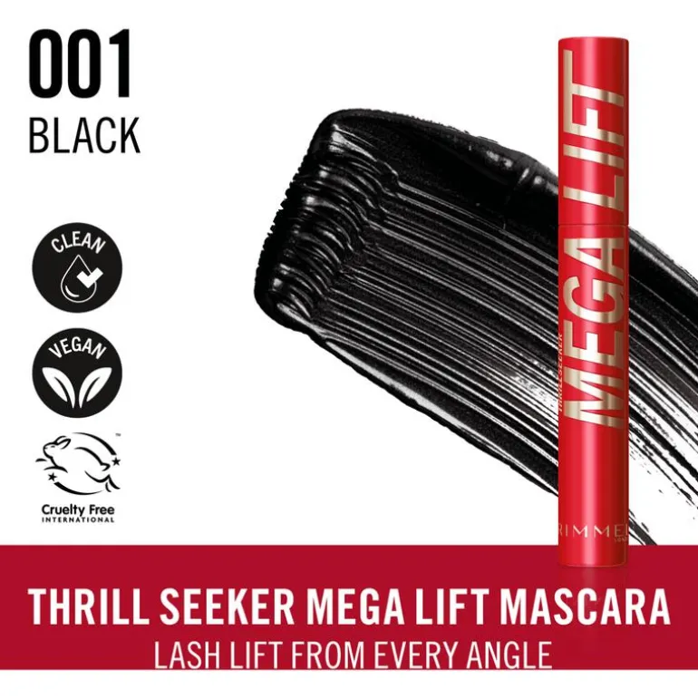 Rimmel London Thrill Seeker Mega Lift Mascara - Zwart - 001 Black