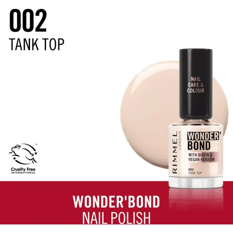 Rimmel London Wonder'Bond Care+Color Nagellak - Creme - 002 Tank Top