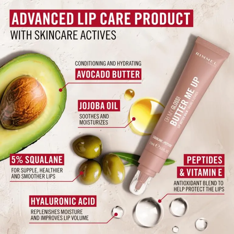 Rimmel Oh My Gloss Butter Me Up Lip Butter - Bruin - 001 Latte Delight