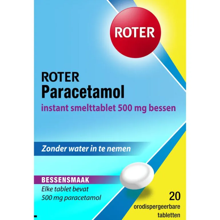 Roter Paracetamol smelttablet 500 mg 20 tabletten