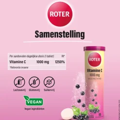 Roter Vitamine C 1000mg Bruistabletten Appel/Zwarte Bes15 stuks