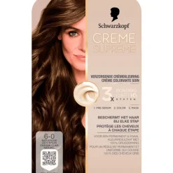 Schwarzkopf Creme Supreme Haarkleuring 6-0 Natuurlijk Lichtbruin