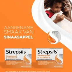 Strepsils Sinaasappel & Vitamine C Zuigtabletten 36 Stuks