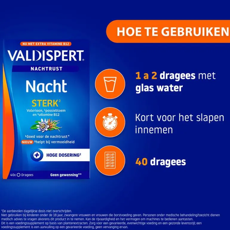 Valdispert Nacht Sterk 40 tabletten